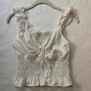 White Ruffle Tank